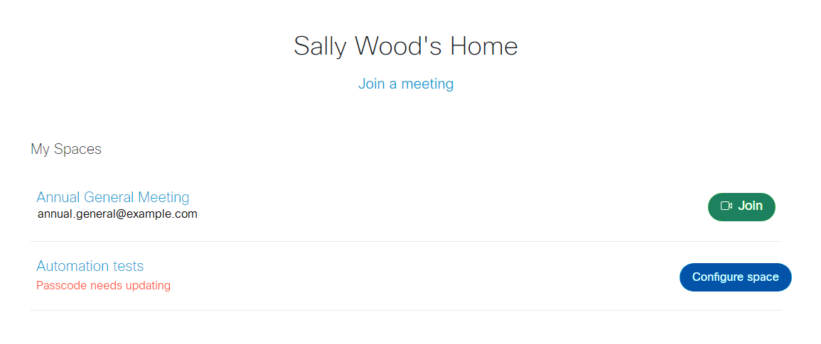 Space showing "Passcode needs update" message